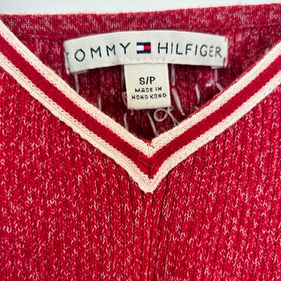 Tommy Hilfiger Red Knit V-Neck Top - Picture 4 of 5